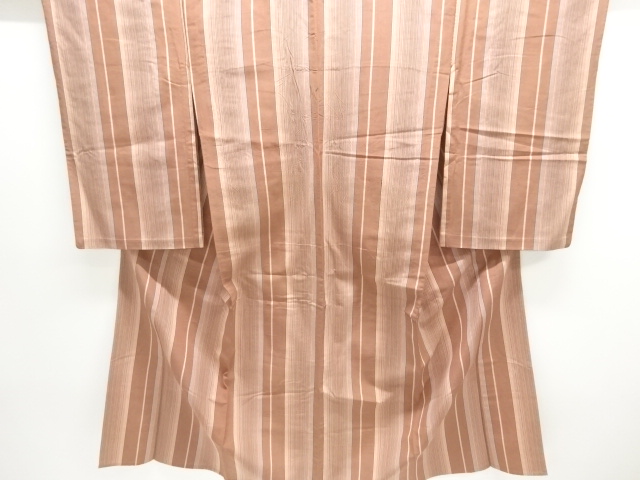 JAPANESE KIMONO / ANTIQUE HITOE KIMONO / TAISHO ROMAN STYLE / WOVEN STRIPE